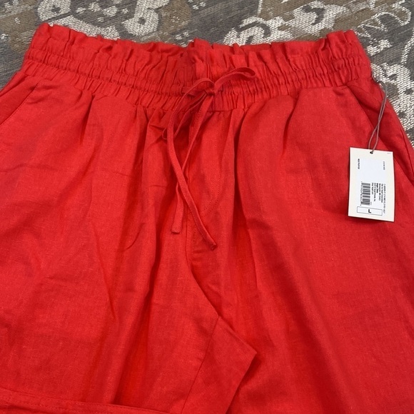 New Day Linen Blend High-Rise Ruffle
Waisted Pull-On Ankle Pants, - Picture 5 of 5